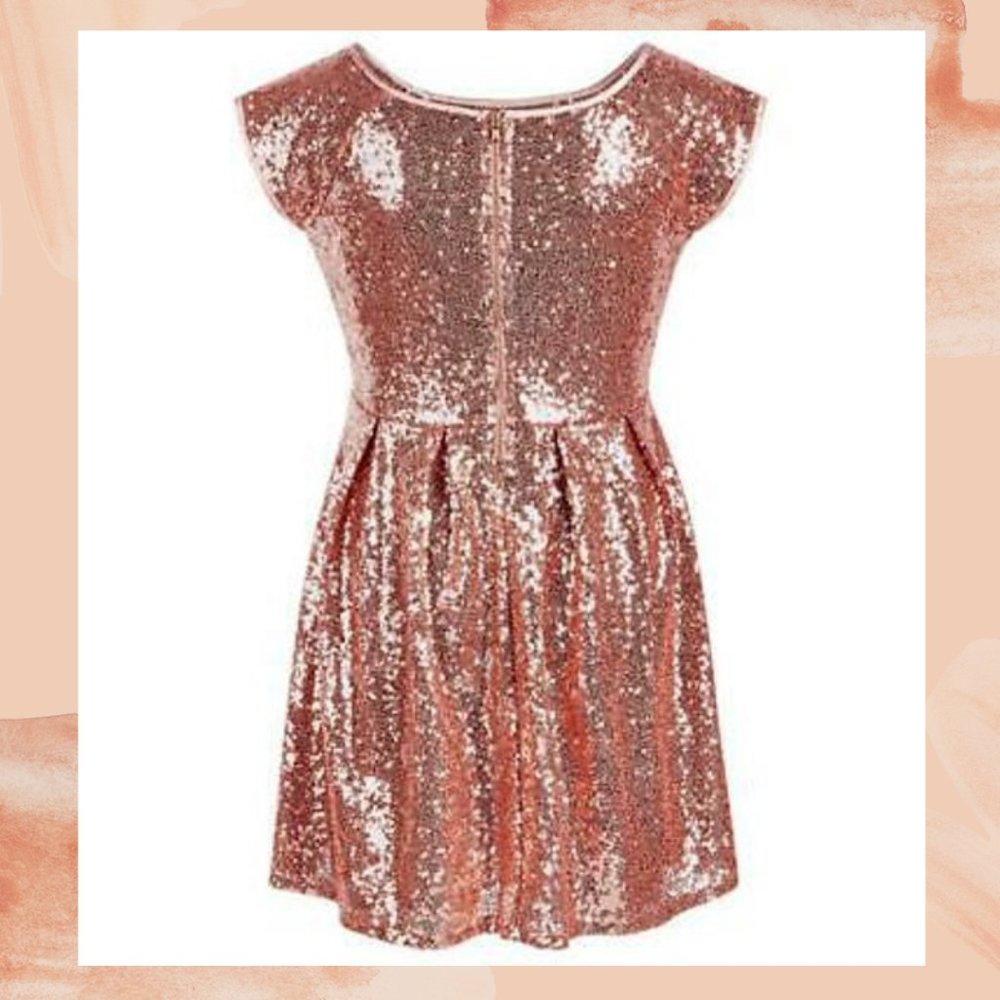 NWT Epic Threads Rose Gold Sequin Dress - Picture 2 of 2